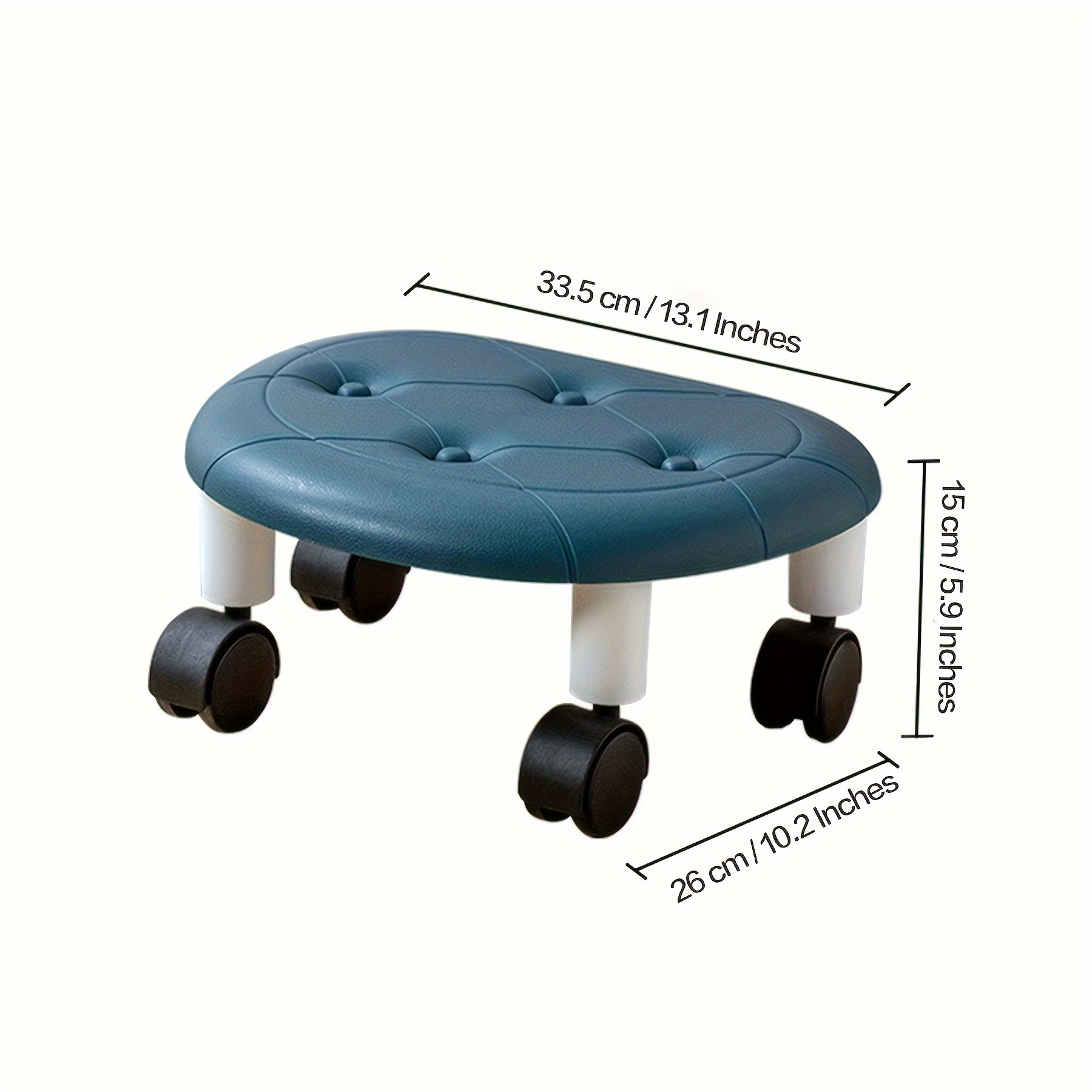 1pc   rolling low stool with wheels stylish   plastic footstool in   blue   ideal for entryway bathroom bedroom   shoe changing   small stool for bathroom details 3