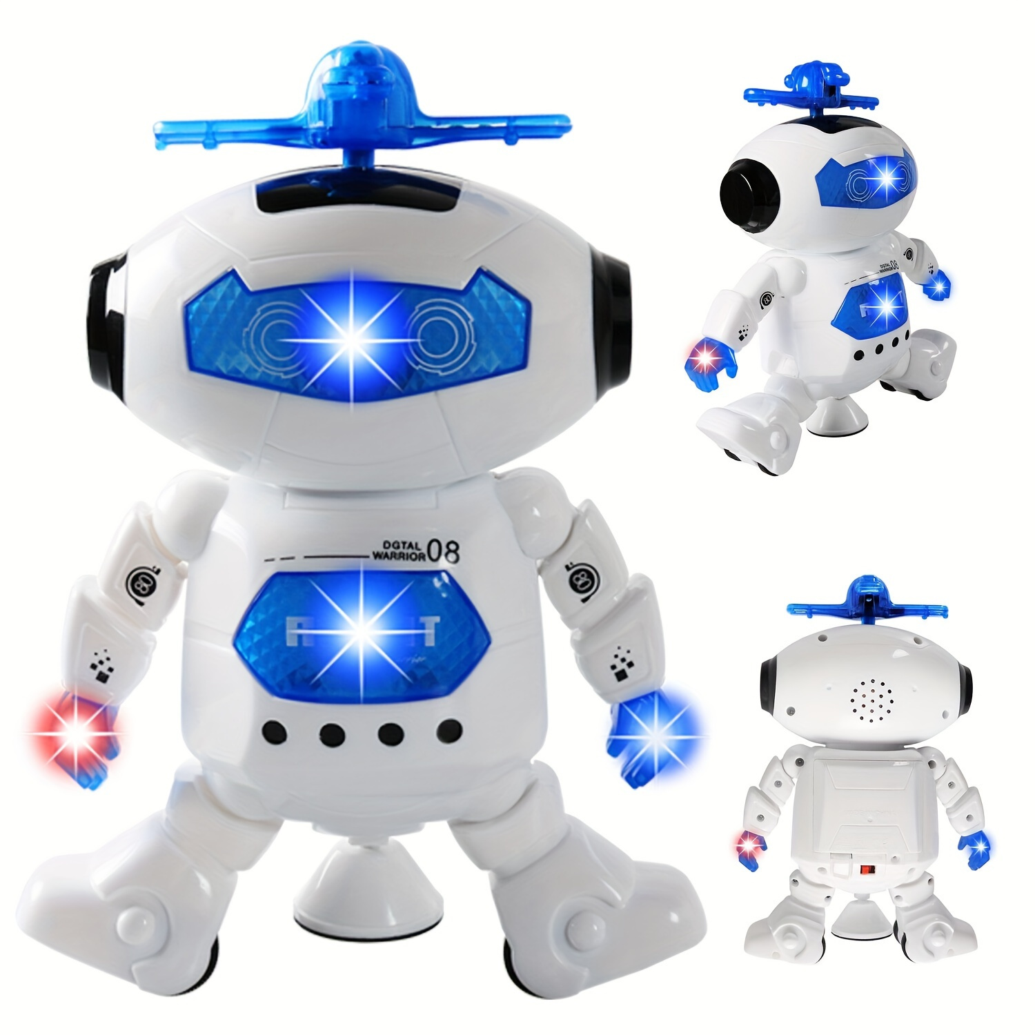 

Musical Walking Dancing Robot Toy, Flashing Lights, 360° Body Spinning, Toddlers Boys Girls Fun Toy Figure