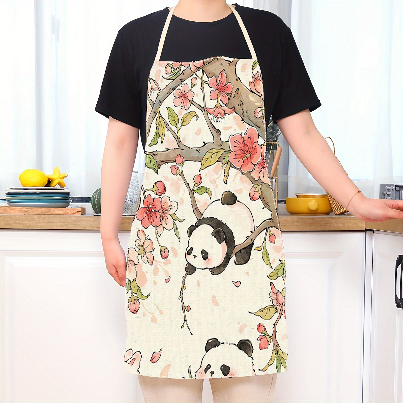 

1pc Apron, Elegant Cute , Beautiful Floral Pattern Apron, Sleeveless Apron, Kitchen Cooking Apron, Household Cleaning Tools, For , Christmas Day, Kitchen Tools, Kitchen Accessories