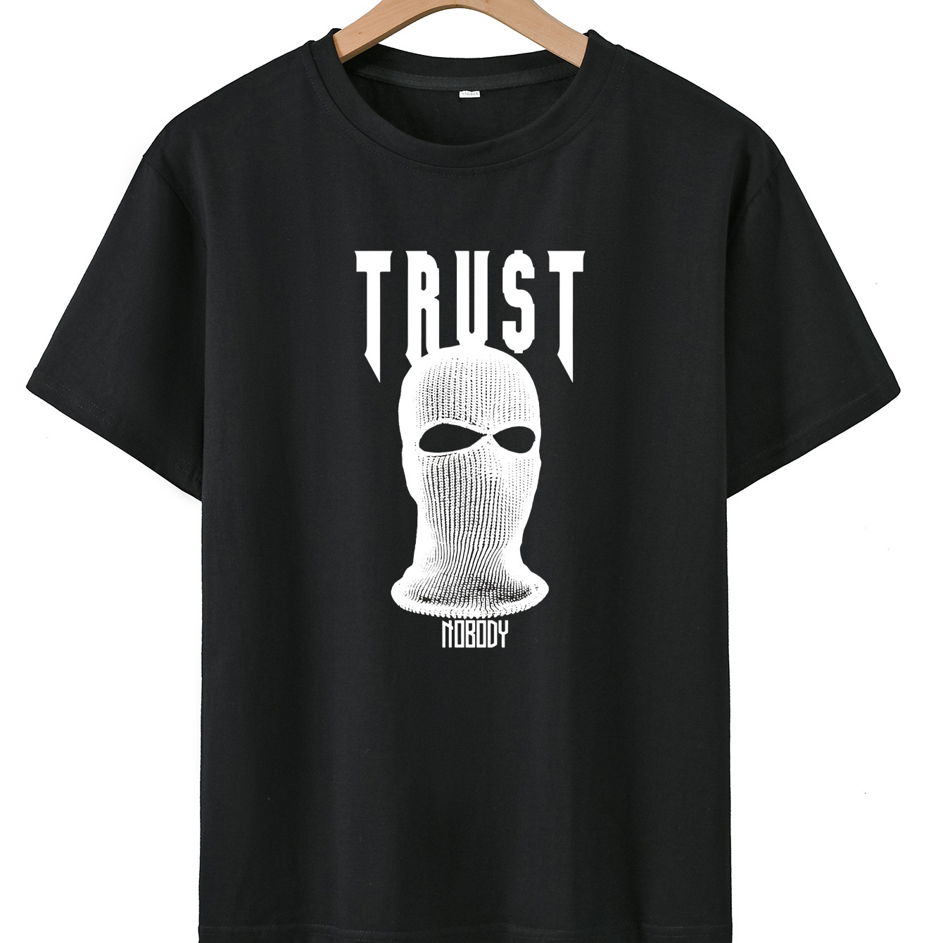 

Trust Print Short Sleeve Crew Neck T-shirt, Casual Spring Summer Tee Tops, Boy's Clothing