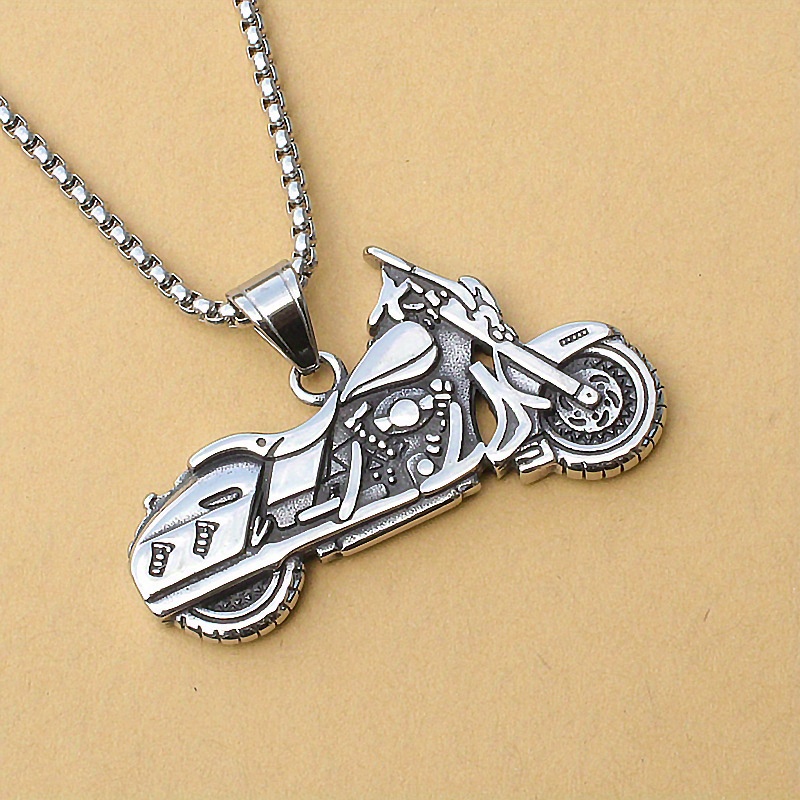 

Stainless Steel Motorcycle Pendant Necklace For Men