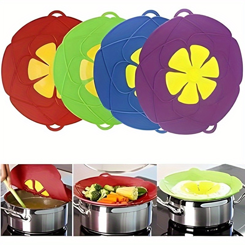 

Silicone Spill Stopper Lid Cover - Heat Resistant, Fits Up To 10" Pots & Pans, Multi-function Kitchen Tool