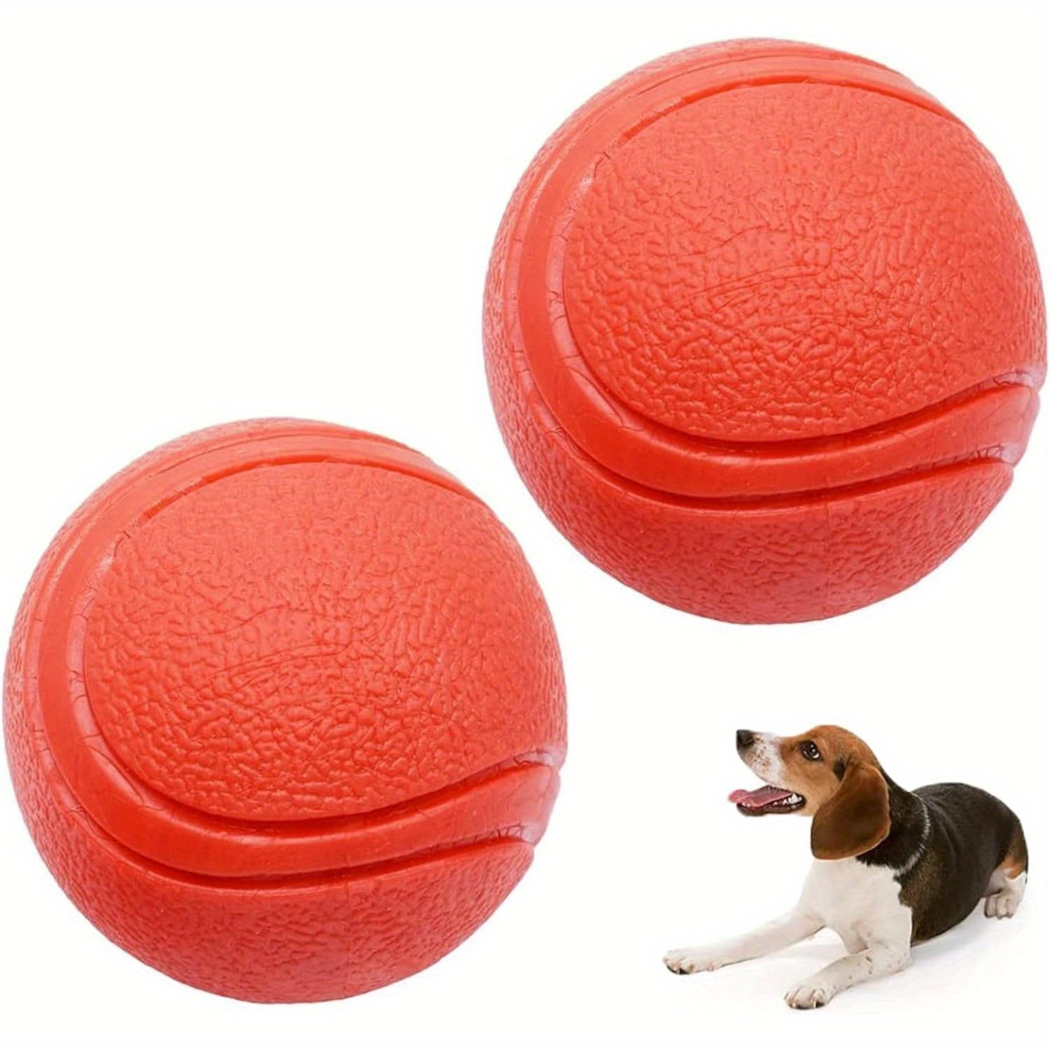 

Solid Rubber Bouncy Dog Ball - Bite Resistant Training Toy For All Breed Sizes, Thermoplastic Rubber Material, Patterned For Interaction Without Battery