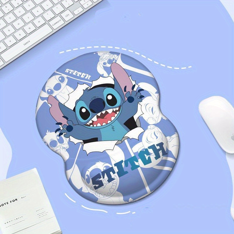 

Disney Stitch Mouse Pad With Wrist Support - Ergonomic Silicone Keyboard Hand Rest, Thick 3d Cushion For Office Comfort, Ume Brand