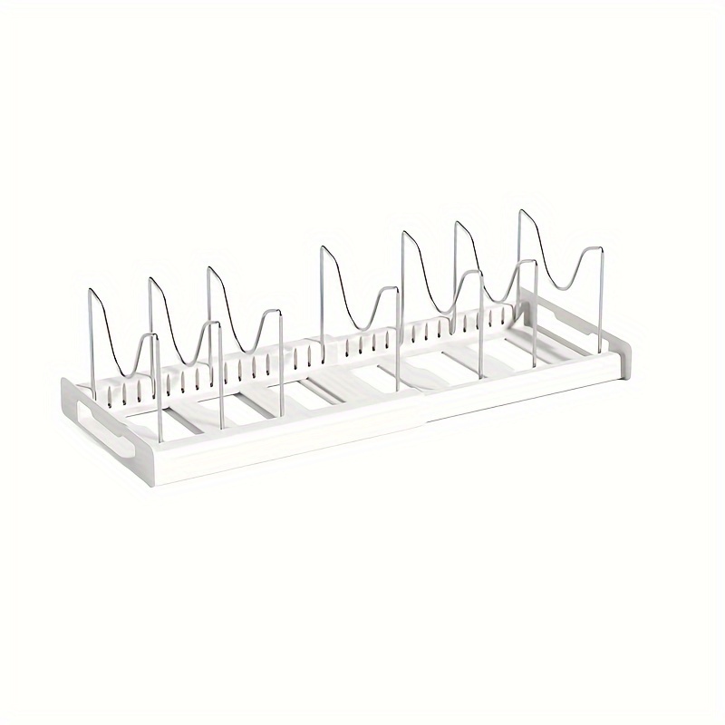 TEMU 1pc Adjustable Pot Organizer Rack For Kitchen Cabinet – Expandable Pots And Pans Organizer With Adjustable Dividers – Home For And Organization