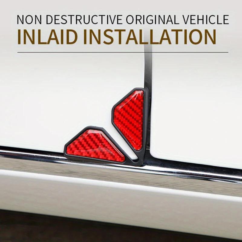 

Carbon Fiber-style Door Corner Protector - Soft Pvc Anti-collision Strip For Enhanced Vehicle Safety