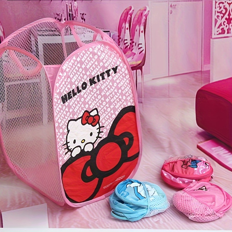   kawaii cute storage bag     foldable organizer dirty clothes laundry basket details 4