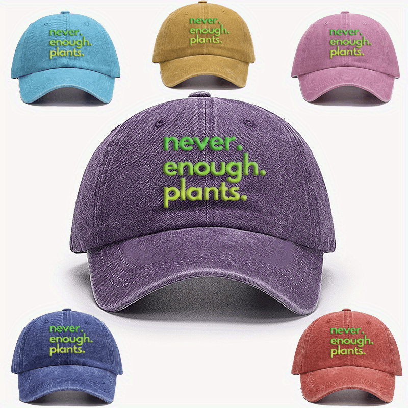 

Vintage Washed Distressed Baseball Cap, "never Enough Plants" Embroidered Hats, Adjustable Dad Hat With Plant Lover Slogan, Unisex Cotton Outdoor Cap, Gift For Gardeners