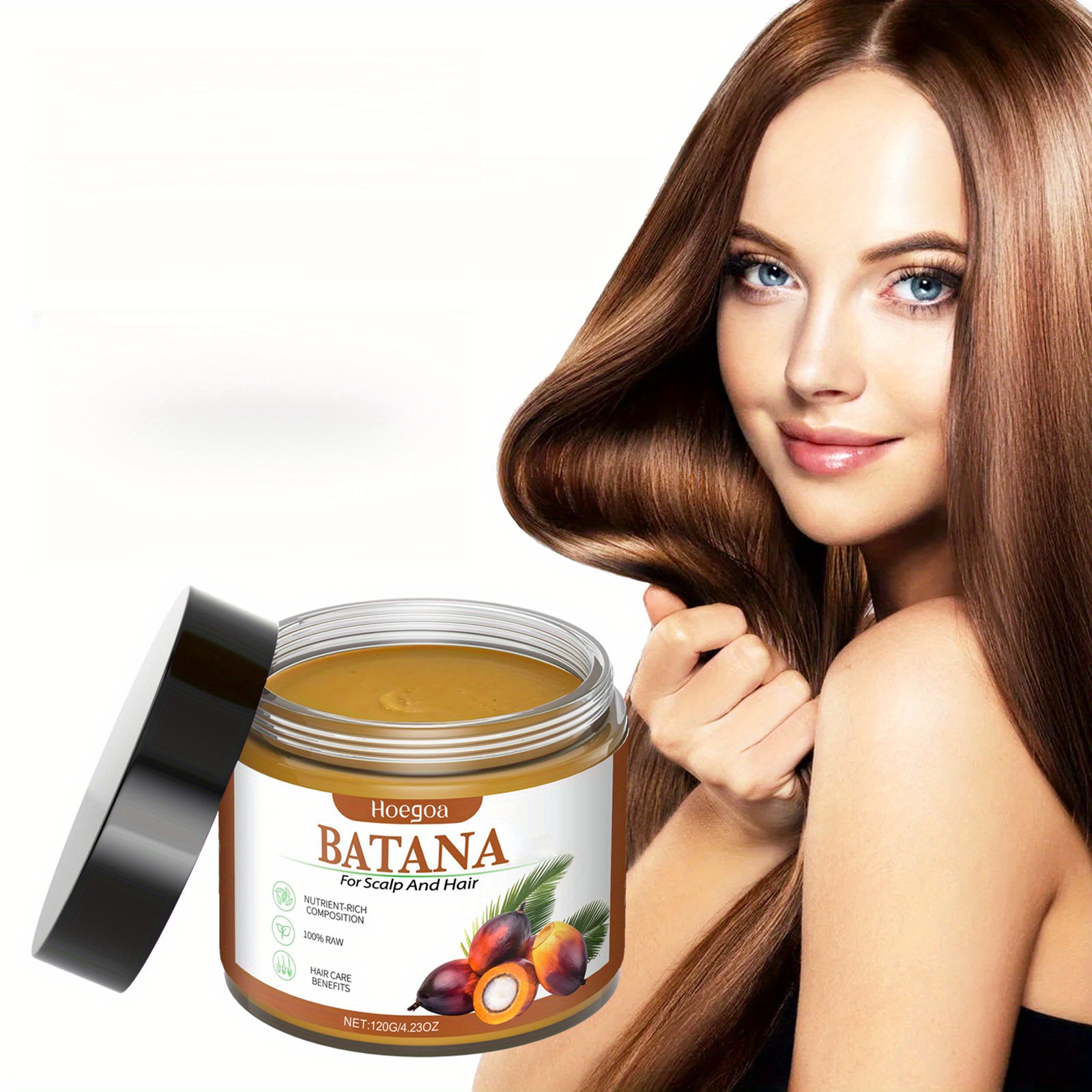 

120g Batana Oil For Scalp And Hair Care, Palm Oil Enriched, Plant Extracts, Scalp And Hair Care Product