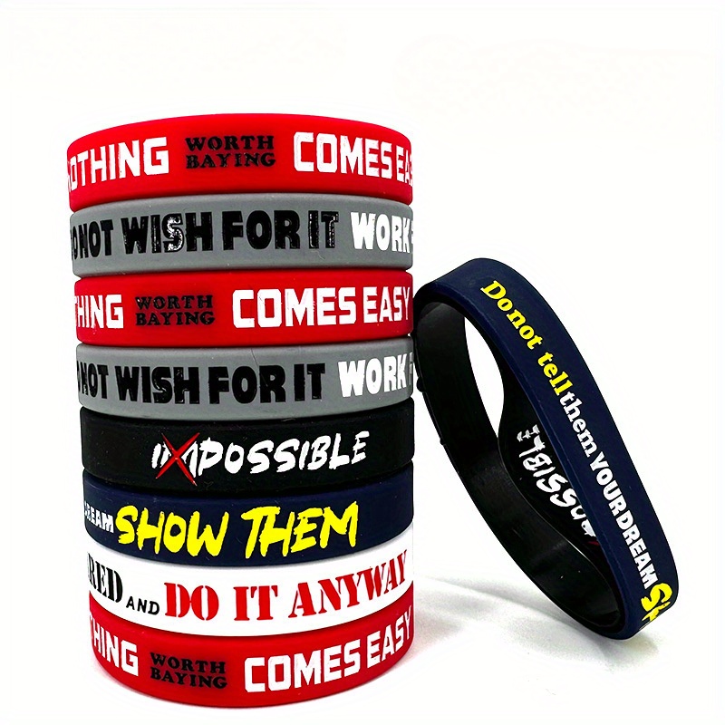 

5pcs Silicone Bangle Wristband For Men, Fashion Bracelets