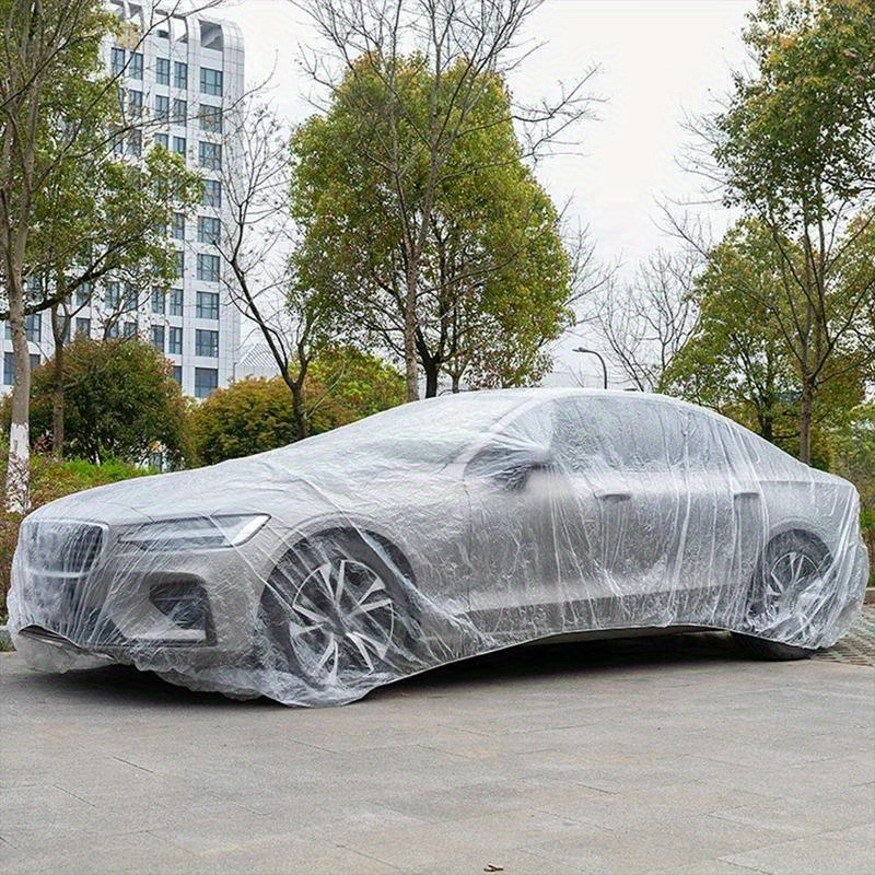 

Pe Transparent Car Cover With Band - , Rain & Dust Protection | Fits Most Cars & Suvs | Easy To Apply & Remove | Indoor/outdoor Use, Universal, Full Protection