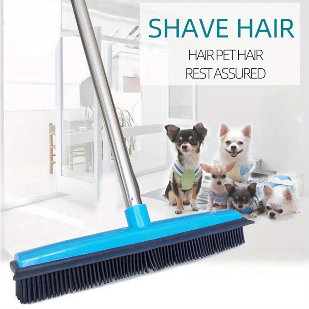 

pet-friendly" Effortless Pet Hair Removal - Dog & Cat Fur Broom With Water Squeegee For Home Cleaning