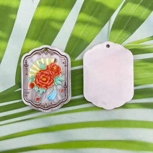 2pcs Acrylic Relief Flower Pendant for DIY Keychain Earrings Accessories - Sansheng Stone Design, No Power Supply Needed