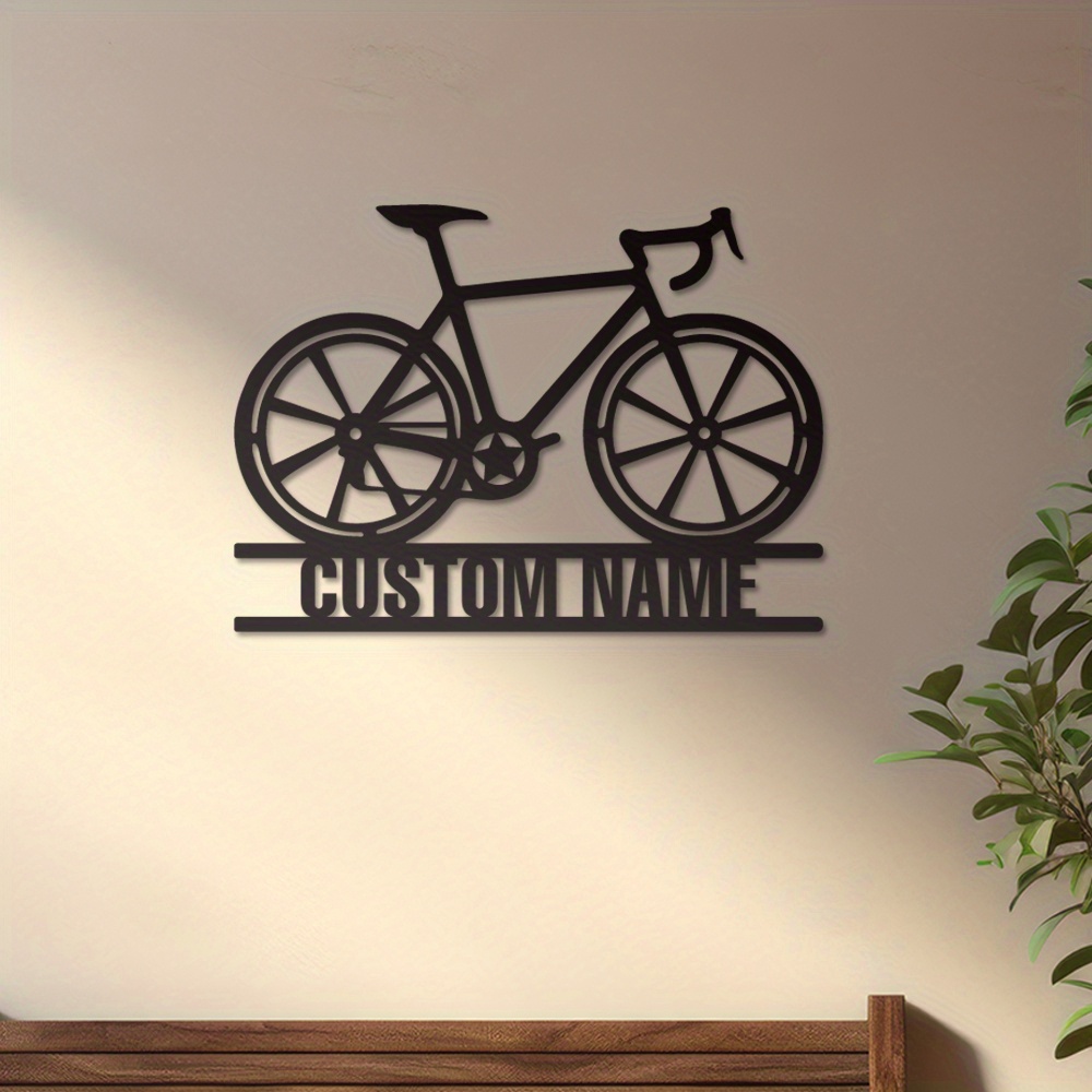 

1pc, Custom Bicycle Pattern Decorative Metal Art Sign, Applied To Family Living Room Bedroom Office Family Decoration Sign Wall Art