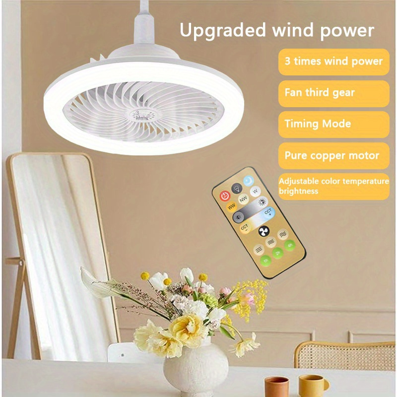 

Modern Led Ceiling Fan With Lights & Remote - 50w/30w, Adjustable Brightness (3000k-6500k), Perfect For Bedroom