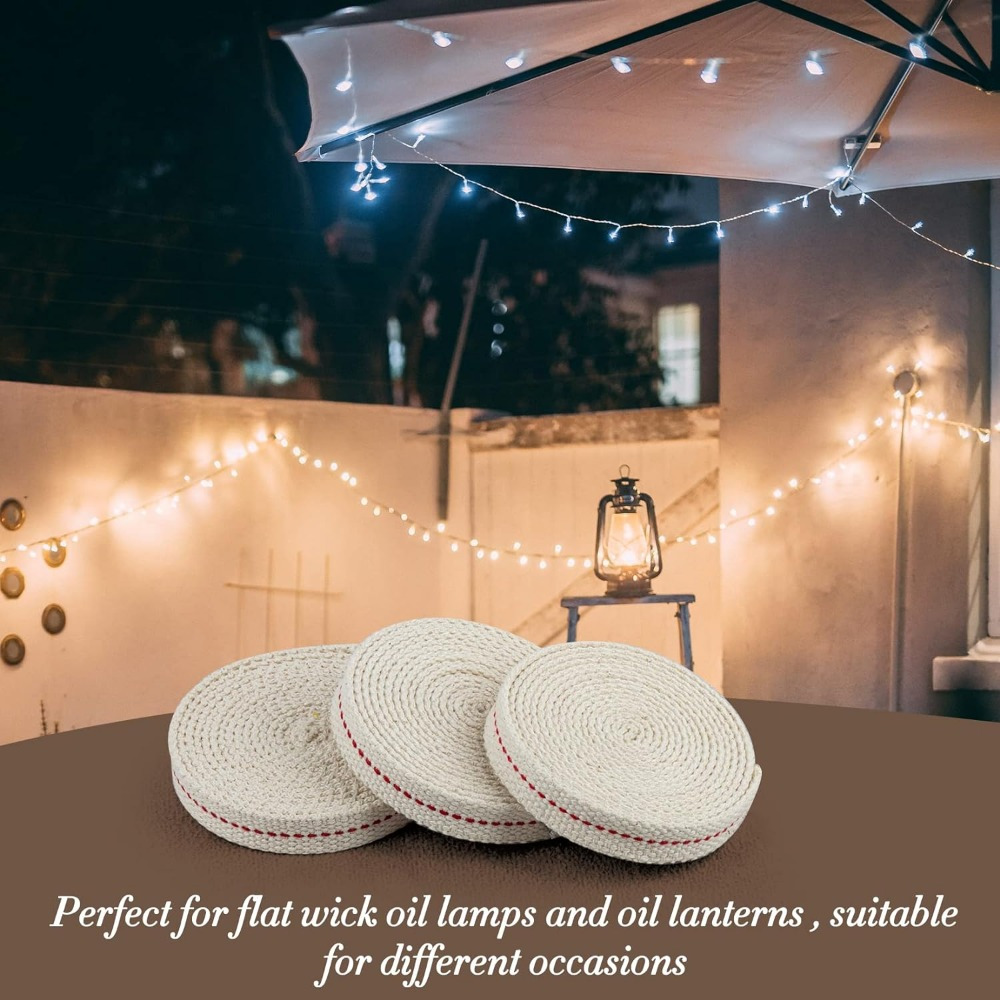 Mèches Lampe À Huile En Coton Plat Couture Rouge Authentique Temu France