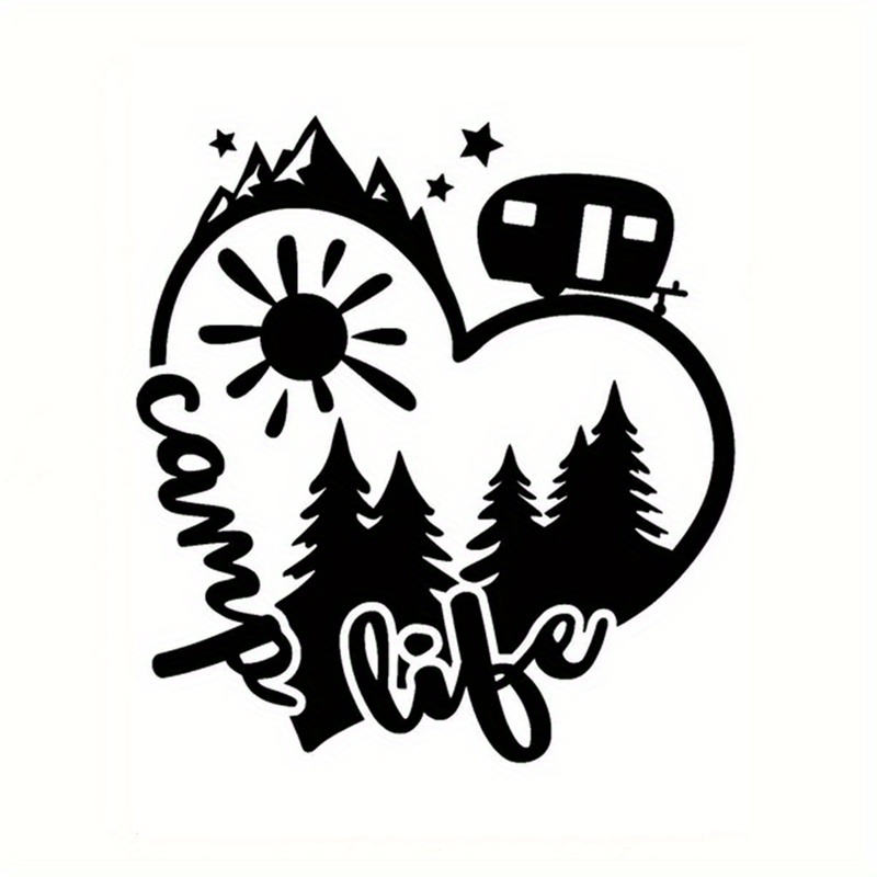 Image of Heart Camp Decal For Your Laptop, Bottle, Truck, Phone, Motorcycle, Van, Suv, Vehicle Paint, Window, Wall, Cup, Fishing Boat, Or Skateboard