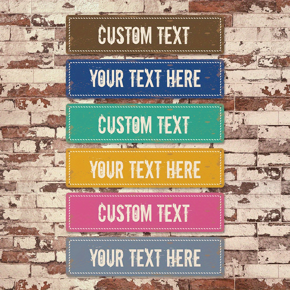 

Custom Vintage Road Sign - Personalized Metal Outdoor Text Sign, Choose Your Color, Unique Gift Idea, 16x4 Inches