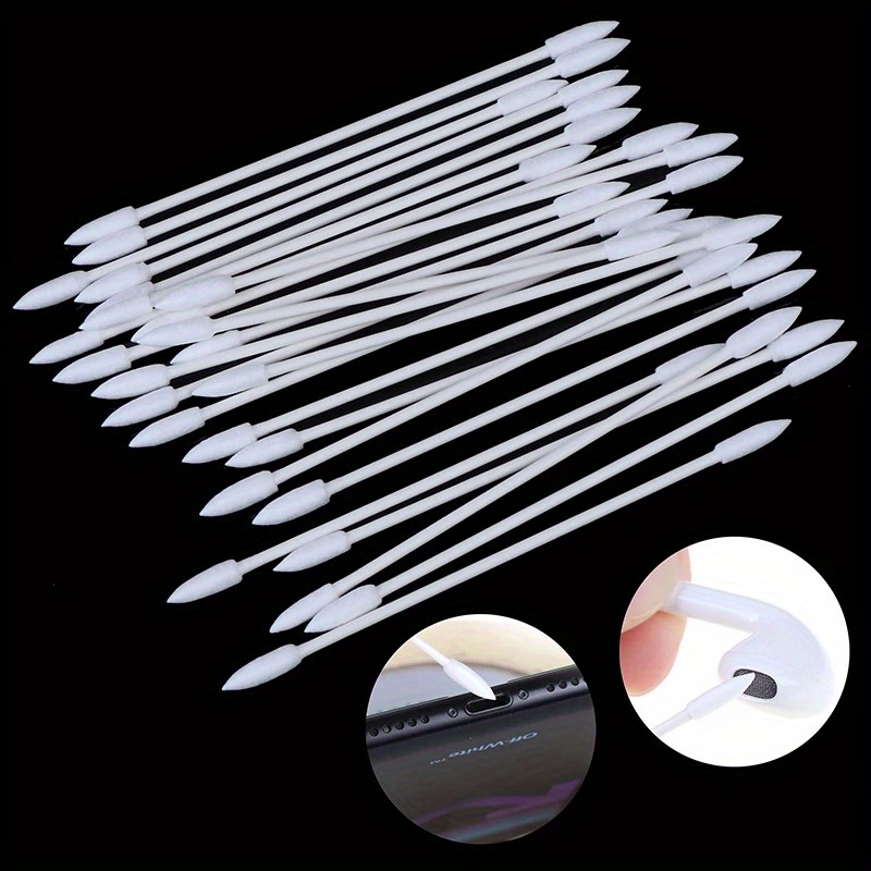 

50/100 Pcs Dust Free Disposable Cleaning Swab Cotton Stick For Earphone Headphone Phone Charge Port Accessories