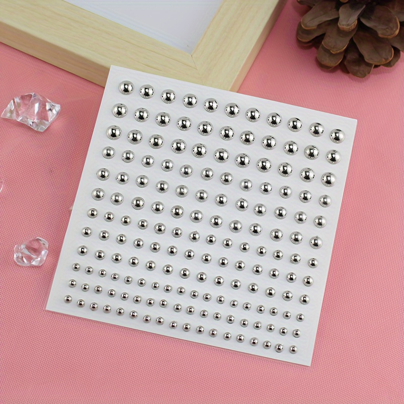 1 Sheet Of Trendy Y2k-inspired Silvery Simulation Studs And Acrylic Stickers, Suitable For Ear, Nose, And Eye , Perfect For Casual Makeup For Women And Girls