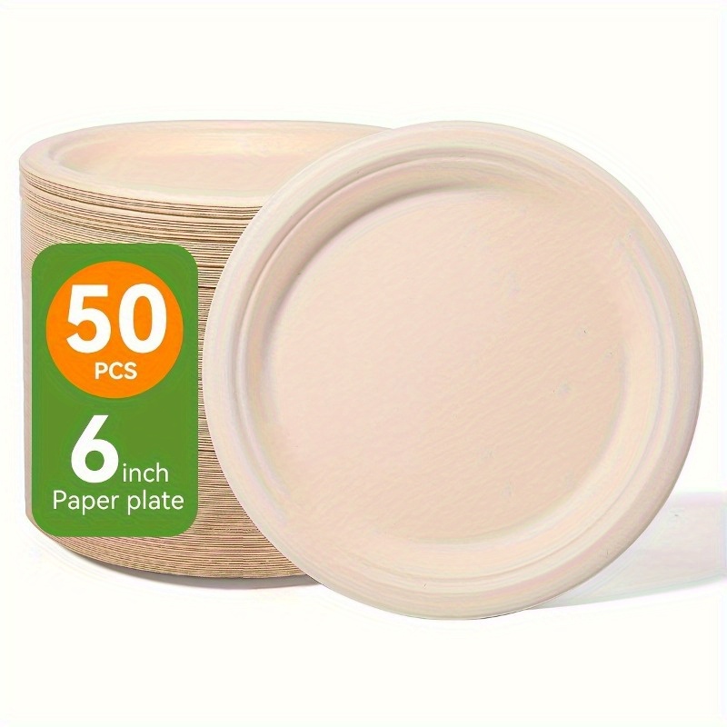 

50pcs, Disposable Paper Plates, Durable & Versatile For All-season Use, Perfect For Parties & Meals