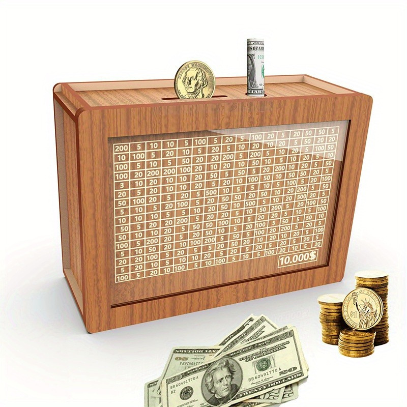adult wooden piggy bank with coin counter large capacity 10 00 money saving box cash storage ideal gift for friends office school supplies Temu United Kingdom