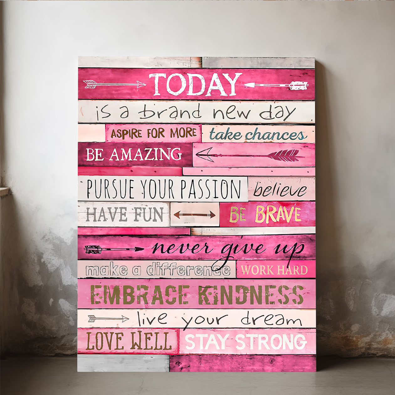 

Motivational Pink Quote Wall Art - Unframed Inspirational Poster For Office, Bedroom & Dorm Decor | High-quality Paper, Durable & Aesthetic | Perfect Gift For Teen Girls & Women