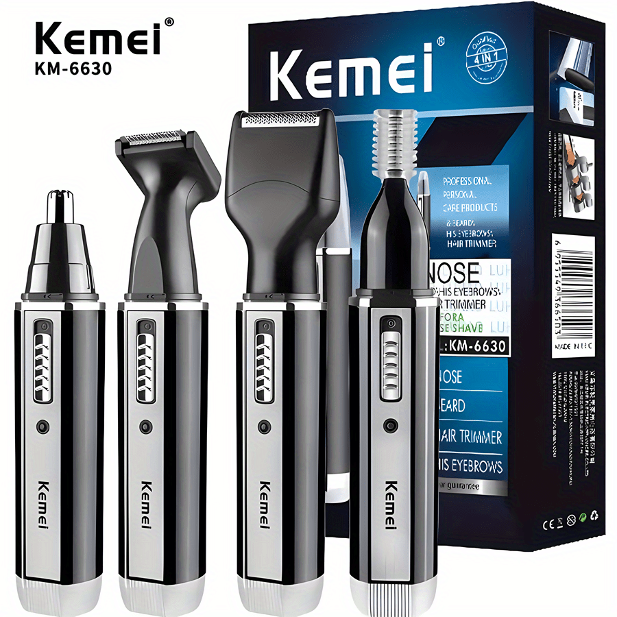 

4-in-1 Grooming Kit, Rechargeable Nose & Ear Hair Trimmer, Eyebrow Shaper, Mustache Styler, Personal Electric Shaver, Gifts For Men, Father's Day Gift