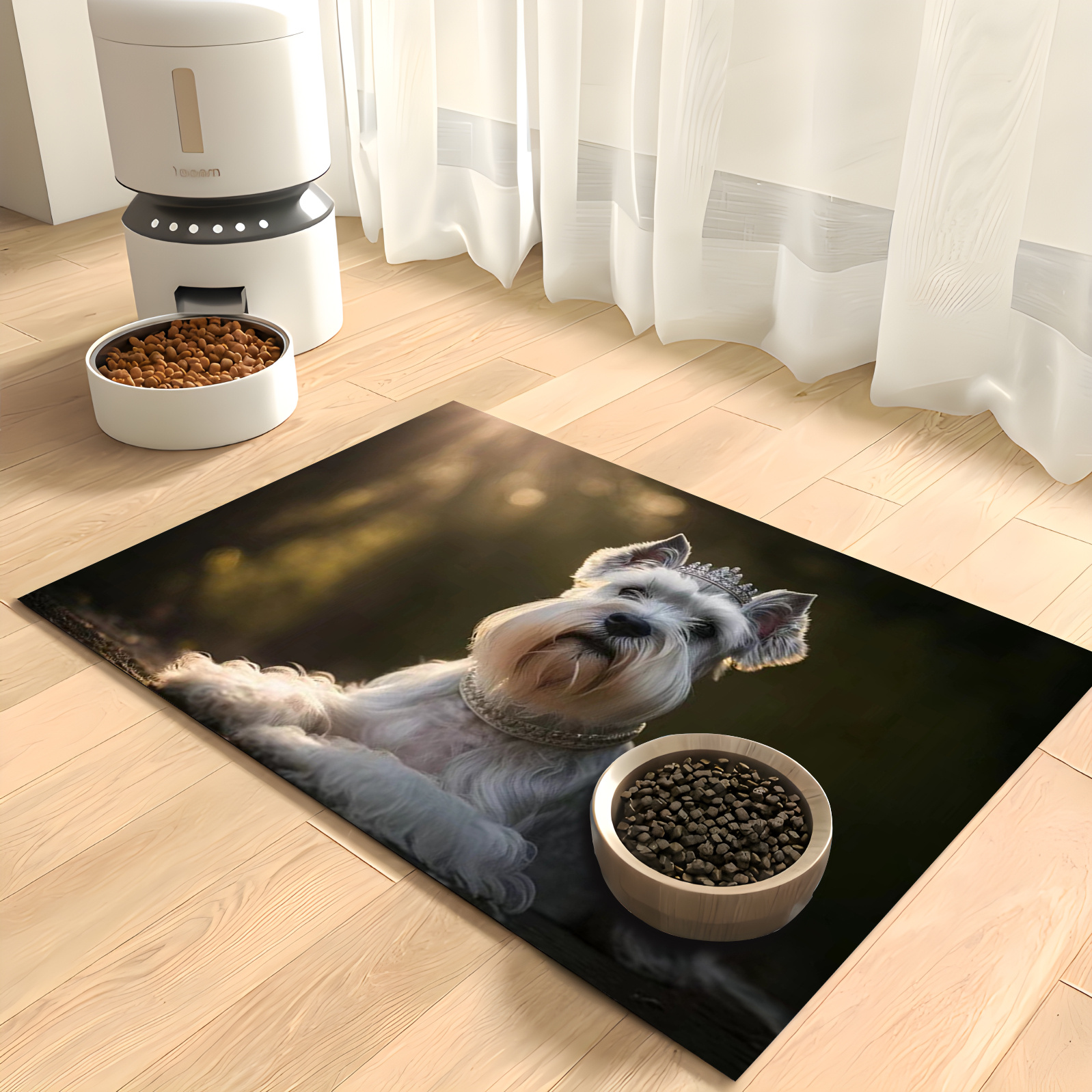 

Schnauzer-themed Dog Feeding Mat - Waterproof, Stain-resistant & Easy To Clean For Indoor/outdoor Use Enhance Your Pet's Dining Experience - Stylish & Functional