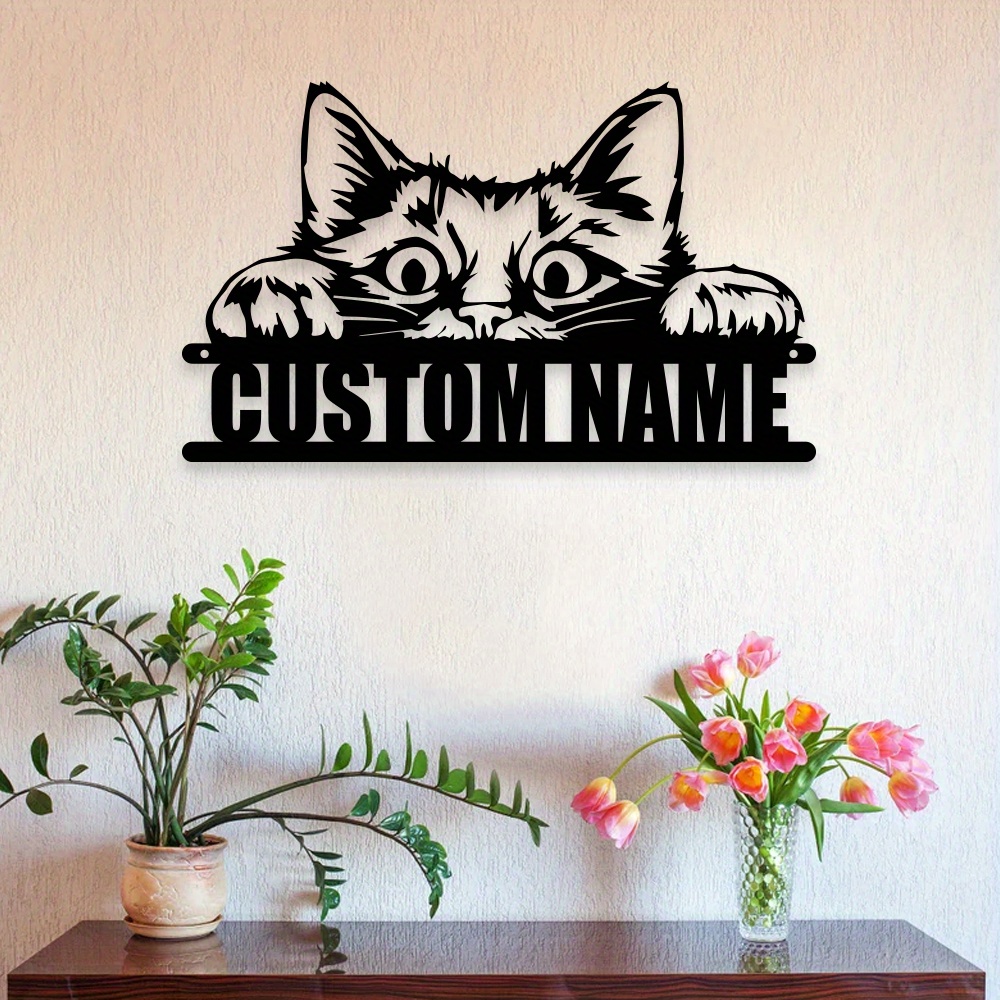 

Custom Cat Name Metal Sign - Personalized Wall Art For Pet Lovers, Unique Indoor Decor Gift