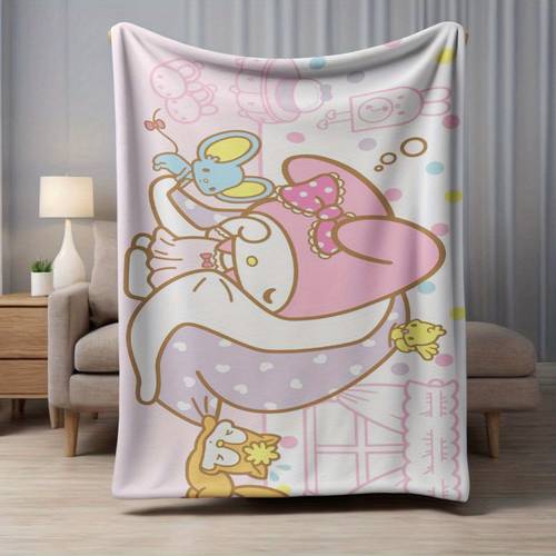 1pc Sanrio Kawail My Melody Cartoon Fashion Blanket, Soft Warm Throw Blanket Nap, Air Conditioning Blankets For Office Multi-purpose Blanket (Has Been Authorized) Personalized Blanket Custom Blanket
