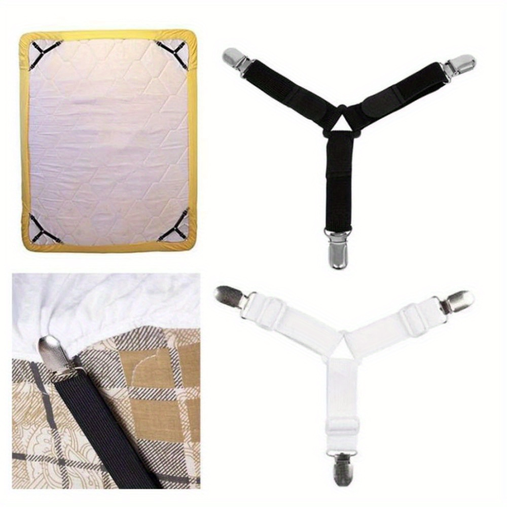 adjustable 12 clip bed sheet holder non slip elastic fasteners   nylon machine washable secure bedding grippers details 4