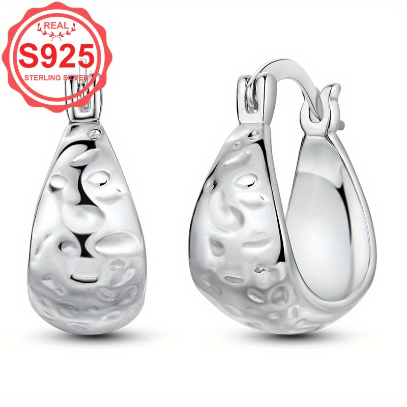 TEMU 3.91g S925 Hypoallergenic Earrings Droplet Shaped Liquid Earrings Gorgeous Jewelry Earrings For Gift