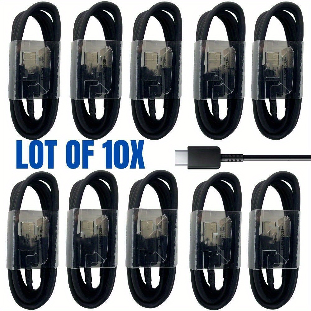 

Bulk Lot 10x Usb C Cable 4ft Fast Charger Type C Cord S9 S10 Note10