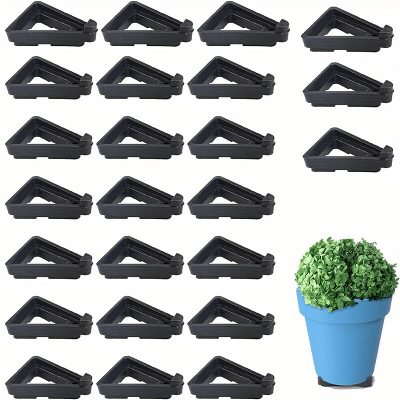 

12/24pcs, Breathable Pot Risers, Durable Plastic Plant Pot Feet, Triangle Invisible Flower Pot Stand, Indoor Outdoor Planter Accessories, Enhanced Aeration For Garden Pots