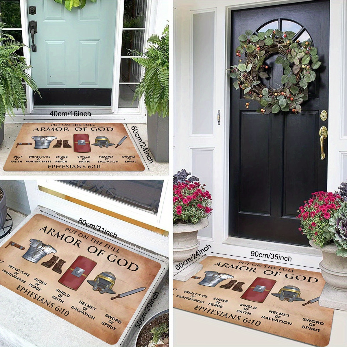   of god inspirational polyester doormat non slip stain resistant lightweight entry mat for indoor outdoor use religious themed floor rug for fathers day mothers day graduation   only details 1