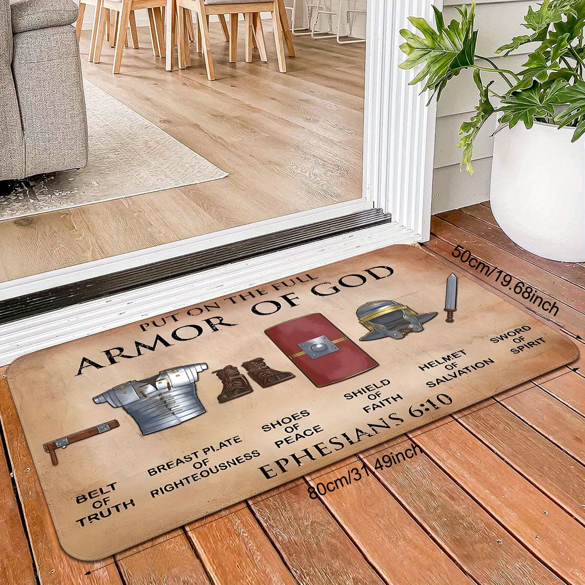   of god inspirational polyester doormat non slip stain resistant lightweight entry mat for indoor outdoor use religious themed floor rug for fathers day mothers day graduation   only details 3