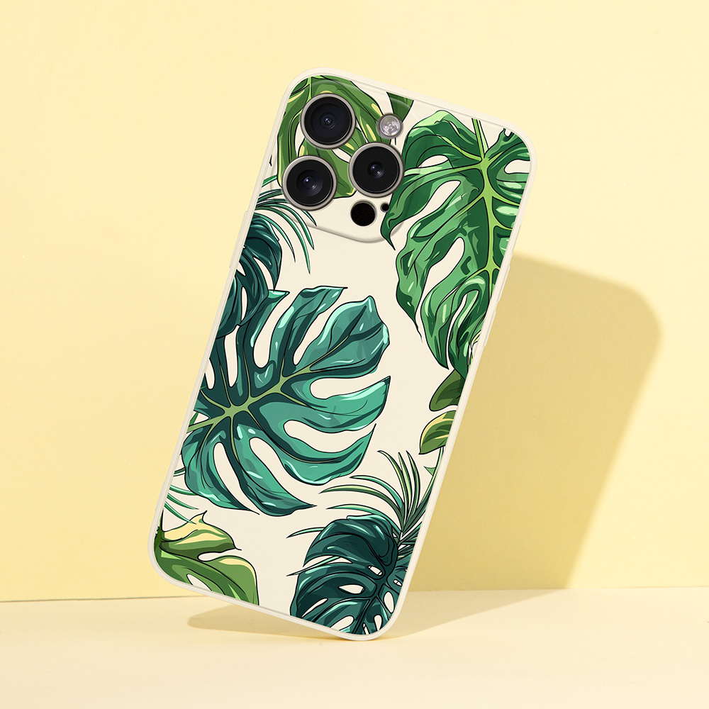 

Banana Leaf Pattern Tpu Case & Cover Bundle - Shockproof Phone Cases Compatible With 15 Pro Max/15 Plus/15 Pro/15 To 7/se2020/se2022 Models - Trendy Plant Design Protection