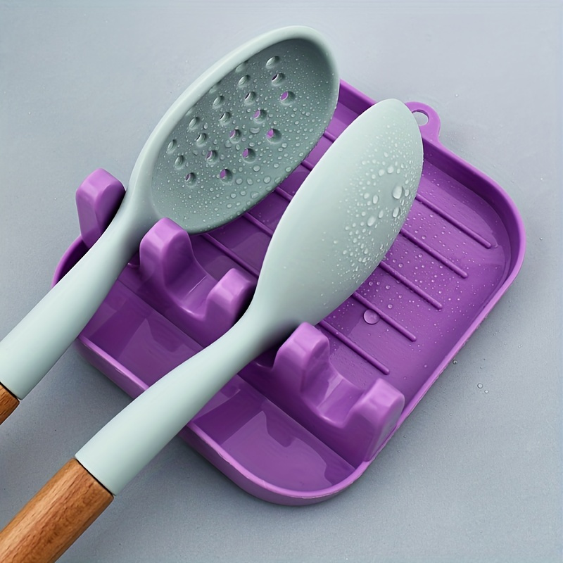 versatile silicone kitchen organizer spoon spatula chopstick holder no power needed   plastic details 3