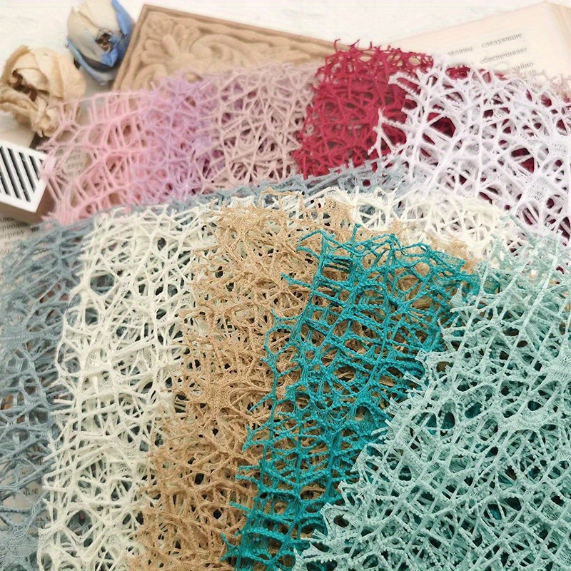 

10pcs Assorted Jacquard Mesh Decorative Paper For Scrapbooking, Gift Wrapping & Crafts - Random Colors