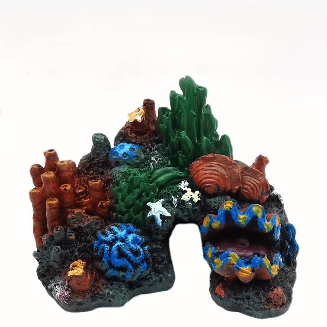 Image of 1pc Assorted Color Large Fish Tank Theme Decoration, Coral Landscape Aquarium Decoration, Fish And Shrimp Shelter, Coral Castlerandom Style