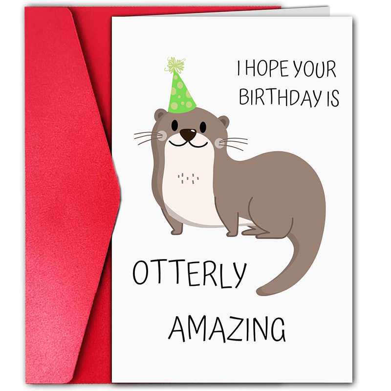 

1pc, Birthday Card, Otter Amazing Birthday Card, Cute Funny Card, For Friend, For Coworker, For Anyone