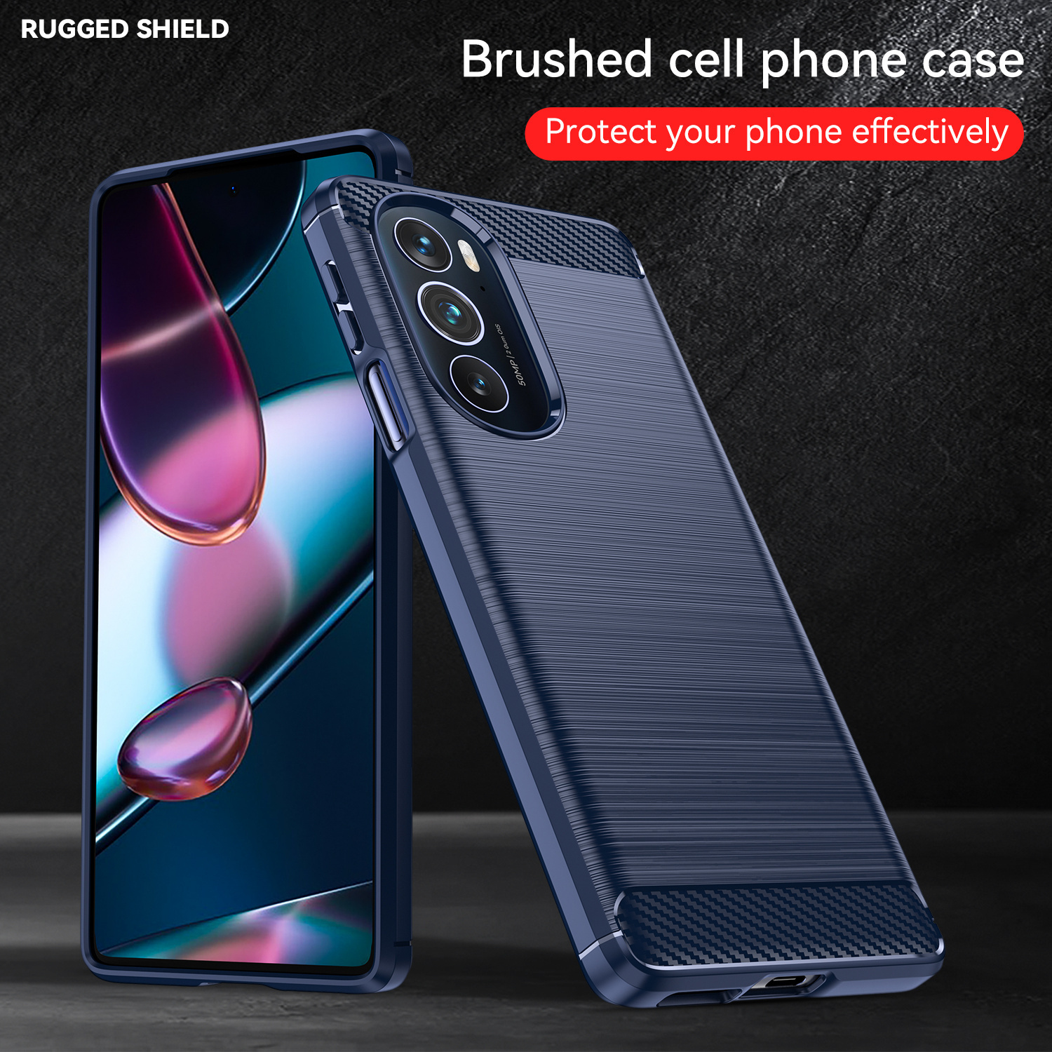 

Moto Edge+ 2022/edge X30/edge 30 Pro/g200 5g/edge S30 Rugged Shield Brushed Cell Phone Case - Pc Material Heavy Duty Anti-drop Protection With High-quality Carbon Fiber Texture Design