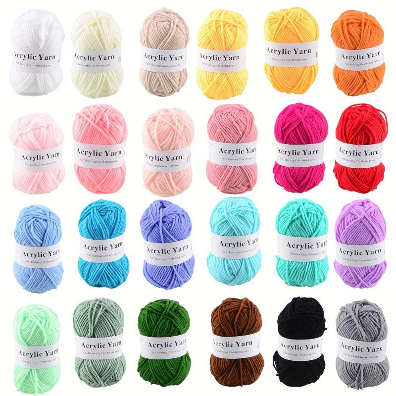 TEMU 12-pack 100% Acrylic Yarn For Hand Knitting, Crocheting - 2mm Soft Fabric Yarn For Crafting Sweaters, Scarves, Hats