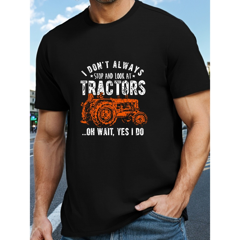 

Love For Tractors Print, Men's Short Sleeve T-shirt Summer T-shirt Top