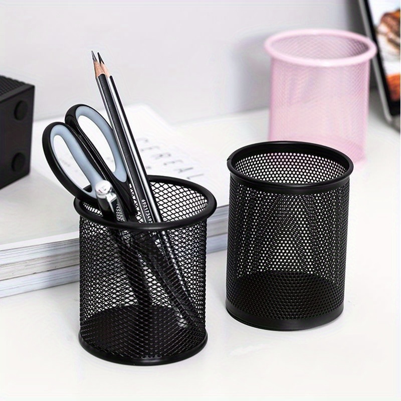 

Multifunctional Pencil Holder, Steel Desk Organizer, Round Pen Cup For