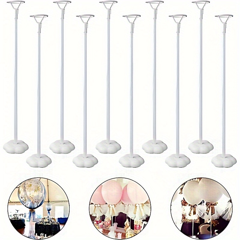 

6pcs Tabletop Balloon Stand Set - Perfect Party Decoration With Plum Base And Balloon Pole For Weddings, , Thanksgiving, And Christmas Gifts