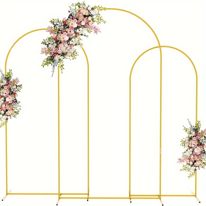 

Set, Elegant Golden Iron Arch, Adjustable 70/78/86 Inch Height, Ideal For Weddings, Parties, And Photography Backdrops, Durable & Easy To Assemble