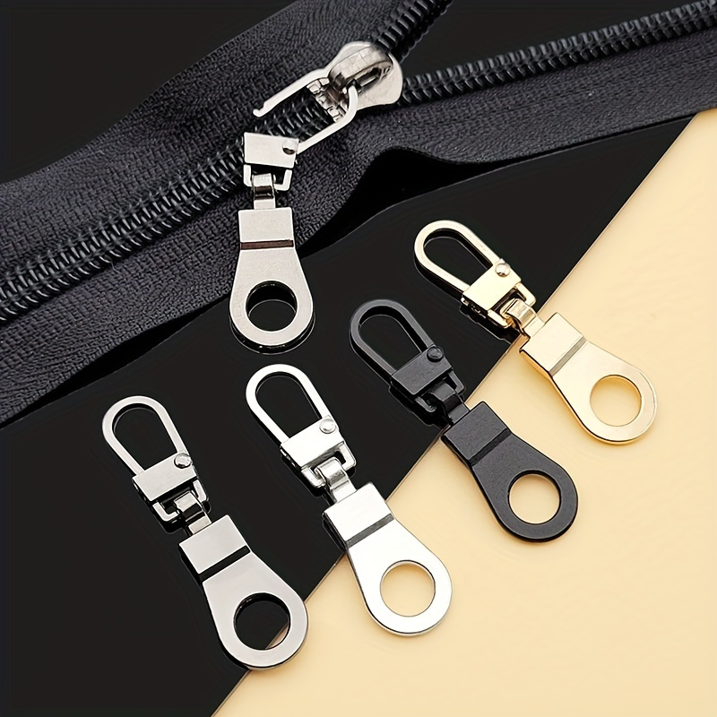 

multi-use" 4-pack Metal Zipper Pulls For Jackets, Bags & Purses - Diy Repair Kit With Sewing Accessories In Ivory/black