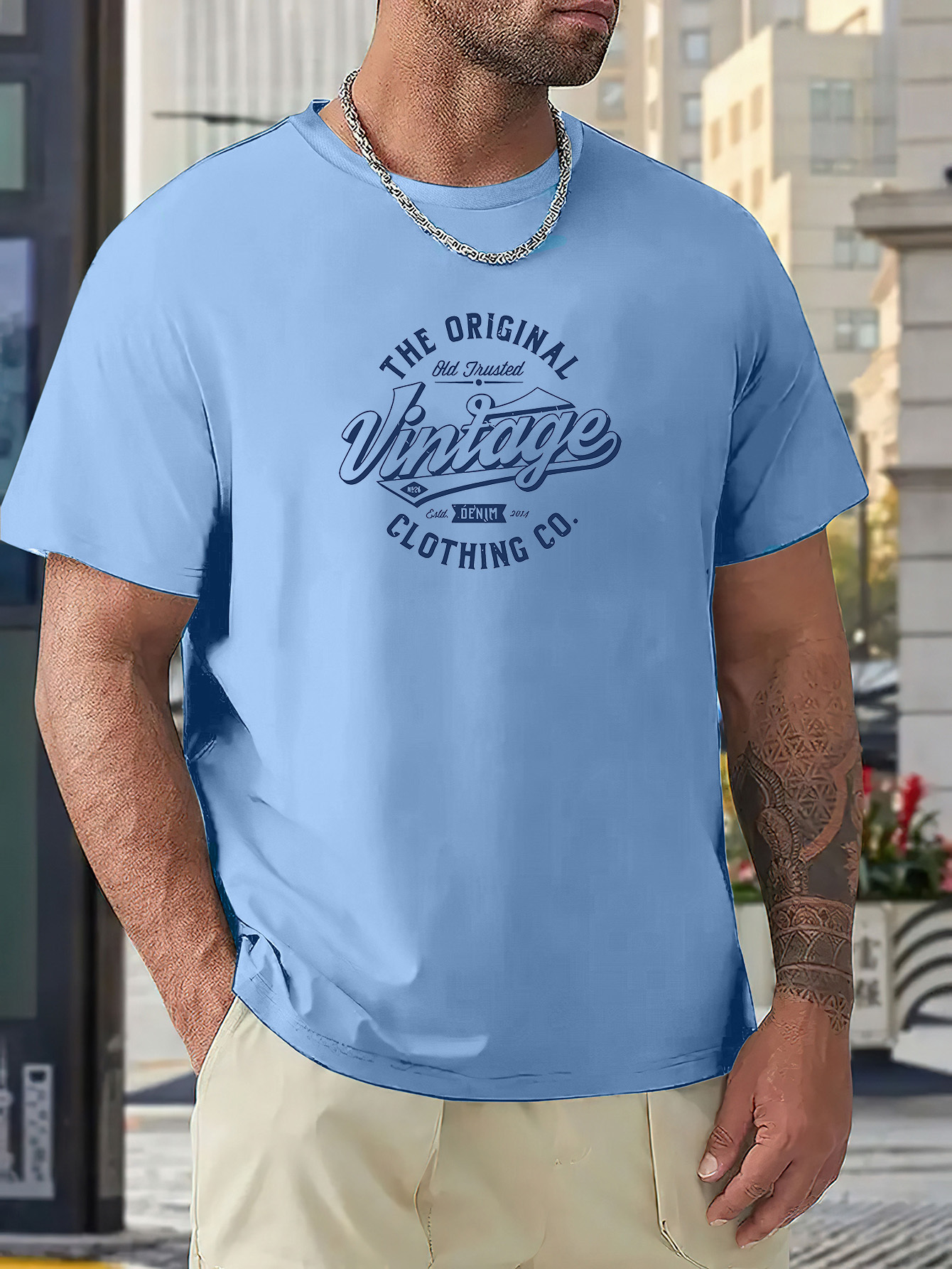 vintage inspired mens t shirt retro letter print crew neck Temu